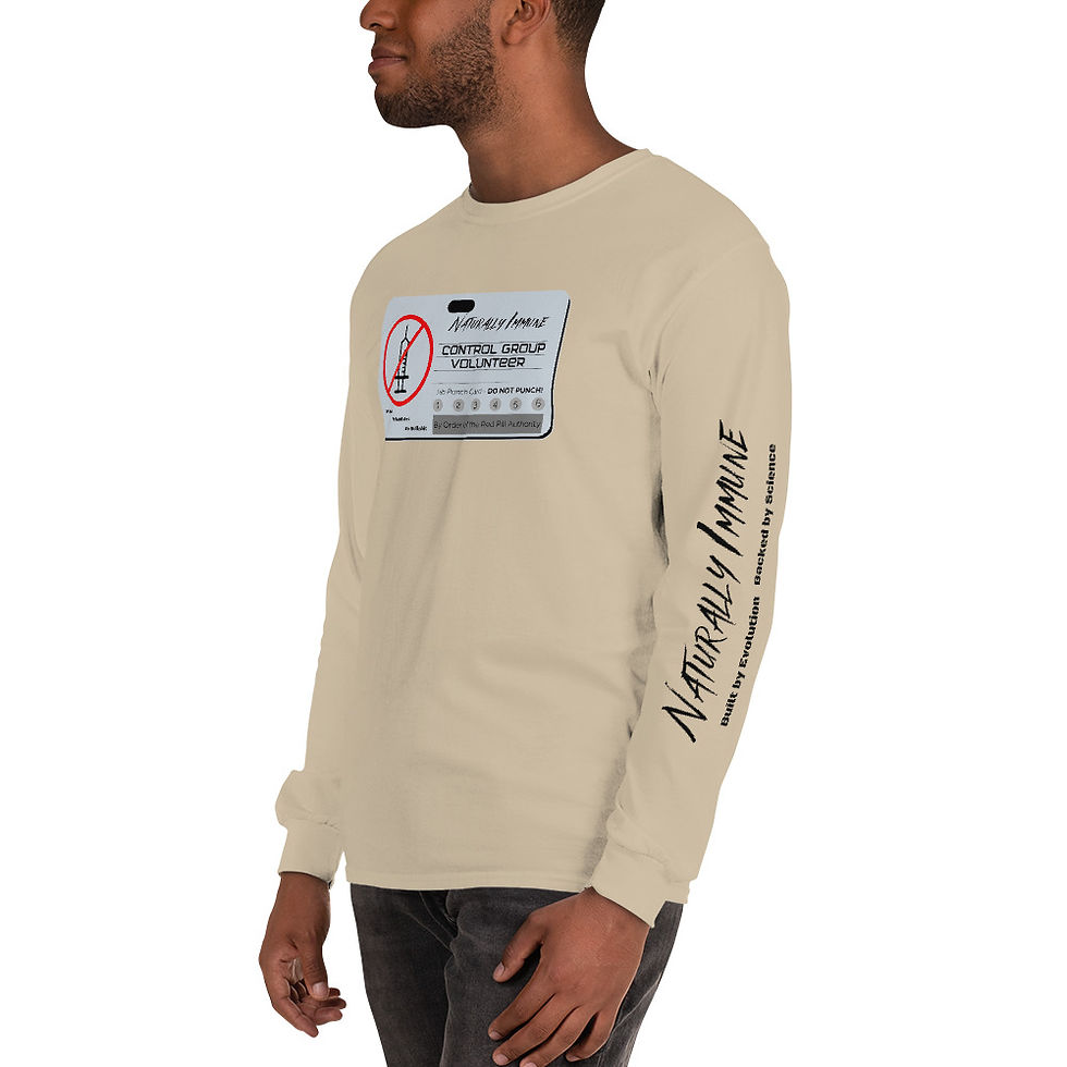 Thumbnail: Men’s Long Sleeve Shirt - Control Group Volunteer Black Print
