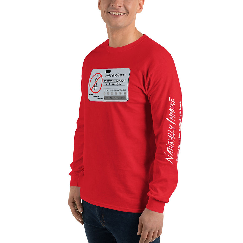 Thumbnail: Men’s Long Sleeve Shirt - Control Group Volunteer White Print