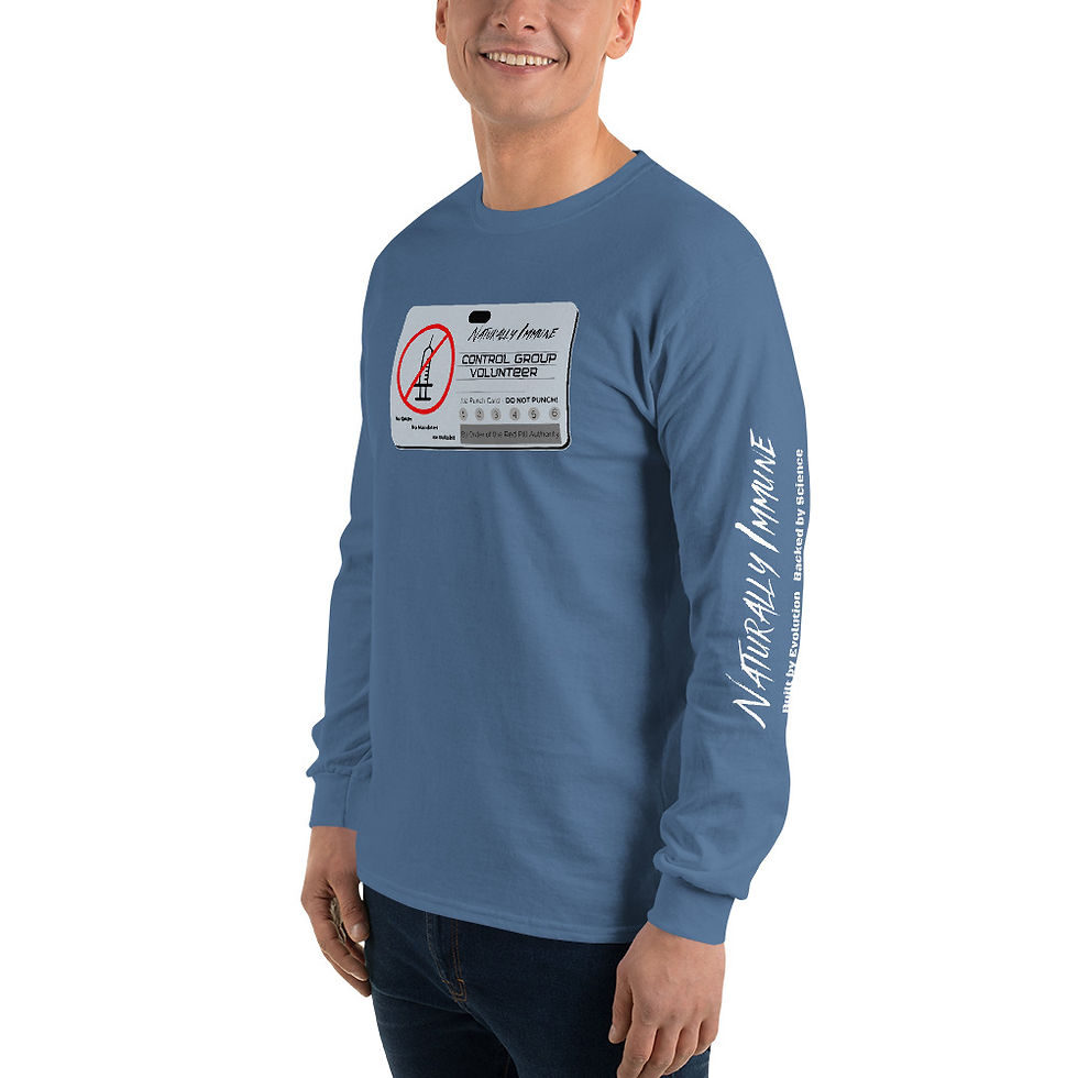 Thumbnail: Men’s Long Sleeve Shirt - Control Group Volunteer White Print