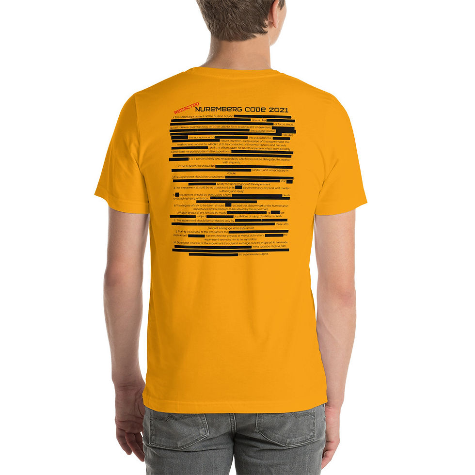 Thumbnail: Short-Sleeve Unisex T-Shirt - S/M - Patriotic Nuremberg Code 2021