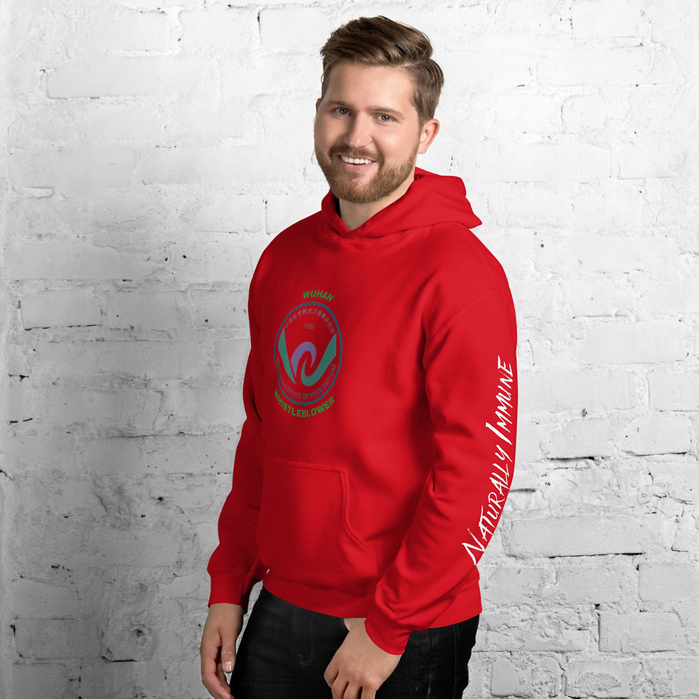 Thumbnail: Unisex Hoodie - Wuhan Whistleblower White Print