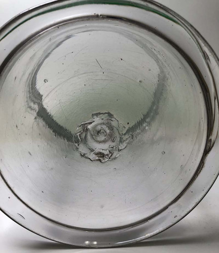明治大正のガラス 大きな金魚鉢 みどりの縁 | 骨董品買取 古美術