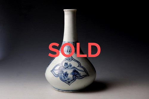 骨董品 李朝 鉄絵 高さ約22.5㎝ 笹竹の図 壺 花瓶