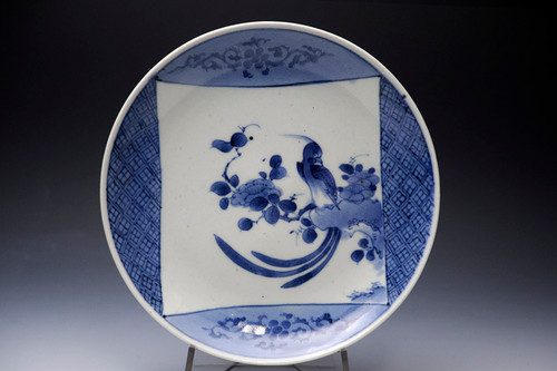 古伊万里 藍九谷 色紙花鳥文6寸皿 江戸前期 その2 | 古美術遊美｜西宮