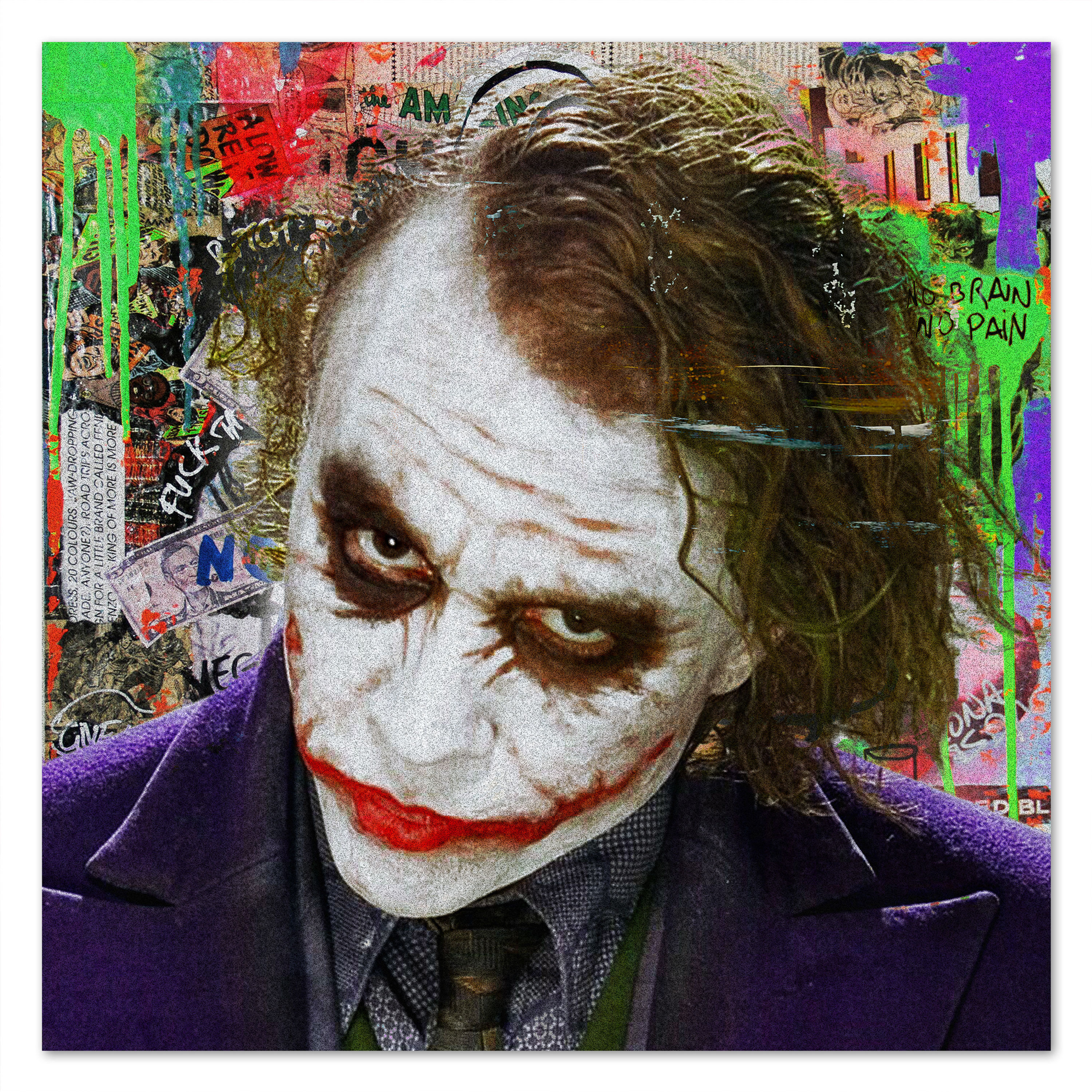 joker Wandbild, the dark knight, heath ledger, art2 Kunstraum, the joker, marvel, the batman,