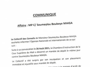 Le Collectif des Conseils pour la défense de Soumeylou Boubeye MAIGA #SMB communique !!