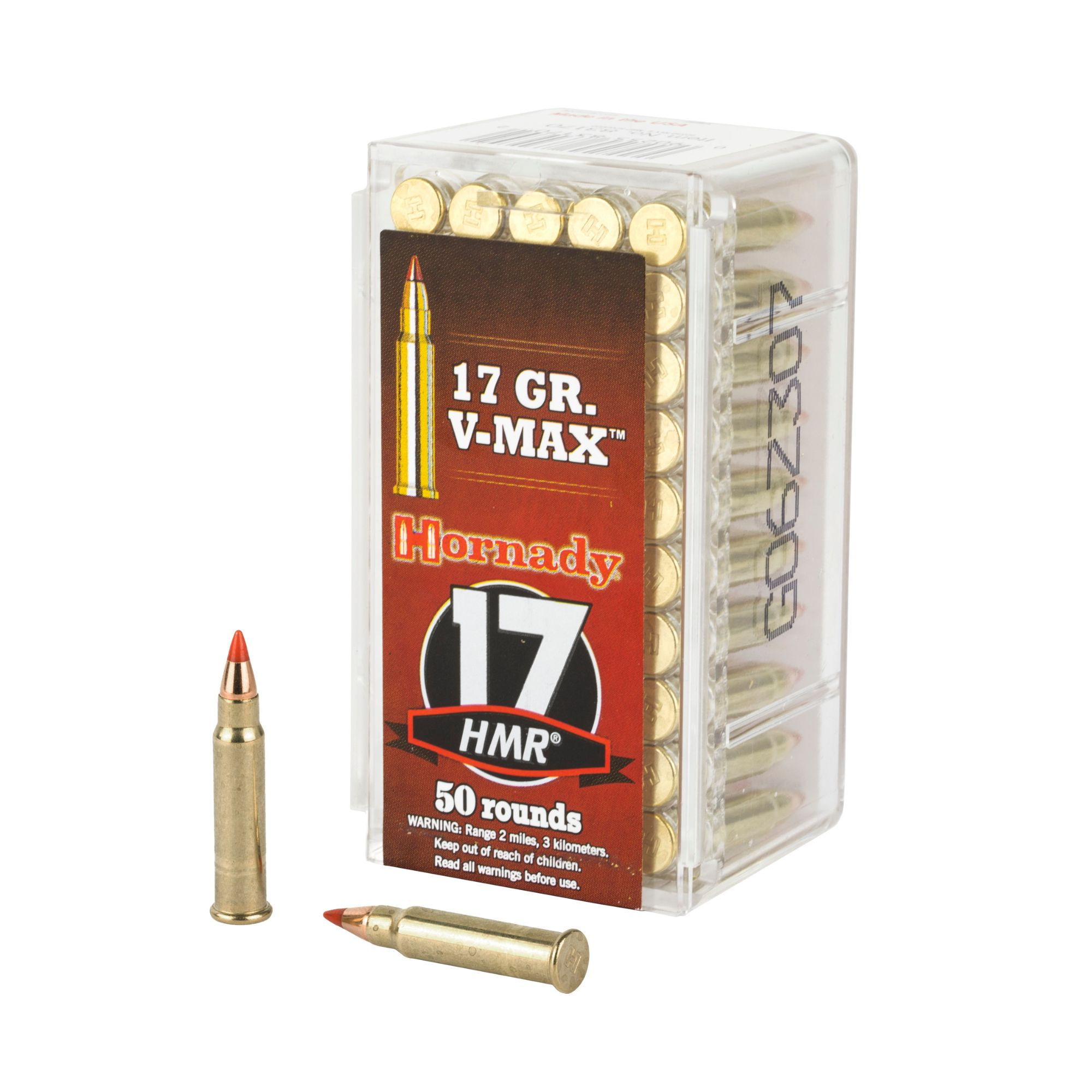 HORNADY 17HMR 17 GRAIN V-MAX. CASH DISCOUNT PRICE - $16.86