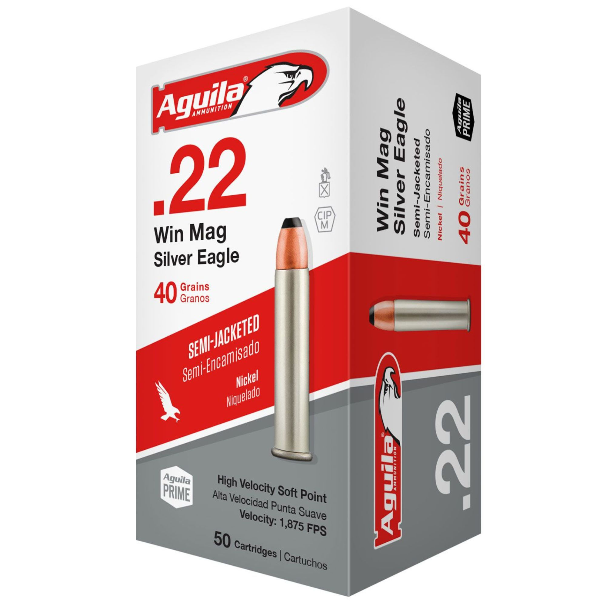 AGUILA SILVER EAGLE 22 MAGNUM 40 GRAIN SOFT POINT. CASH DISCOUNT PRICE - $14.99