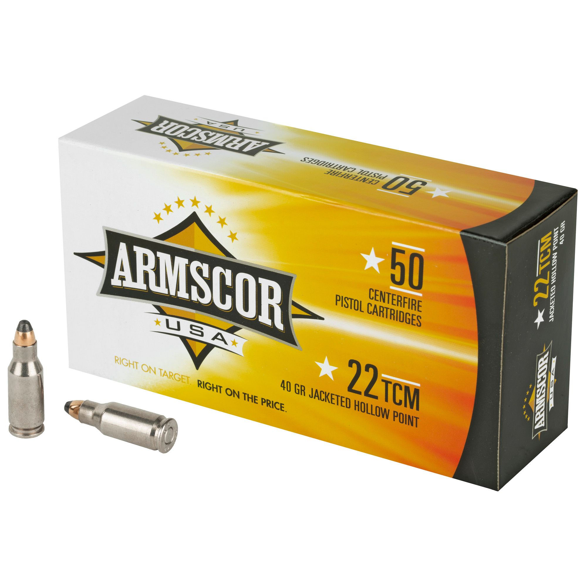 ARMSCOR 22TCM 40 GRAIN JACKETED HOLLOW POINT. CASH DISCOUNT PRICE - $28.10