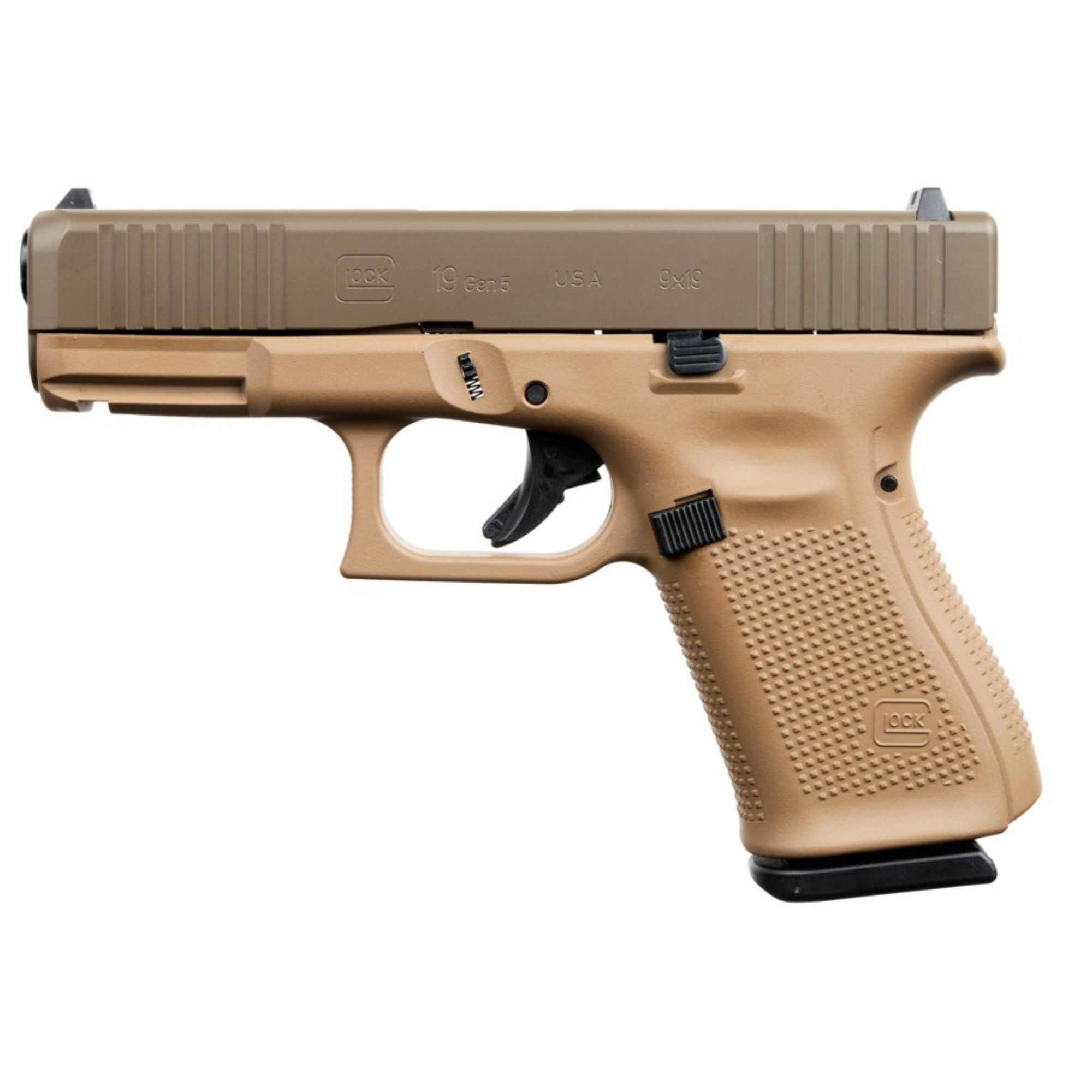 GLOCK 19 9MM GEN5 APOLLO CUSTOM FDE/PATRIOT BROWN. CASH DISCOUNT PRICE - $641.69