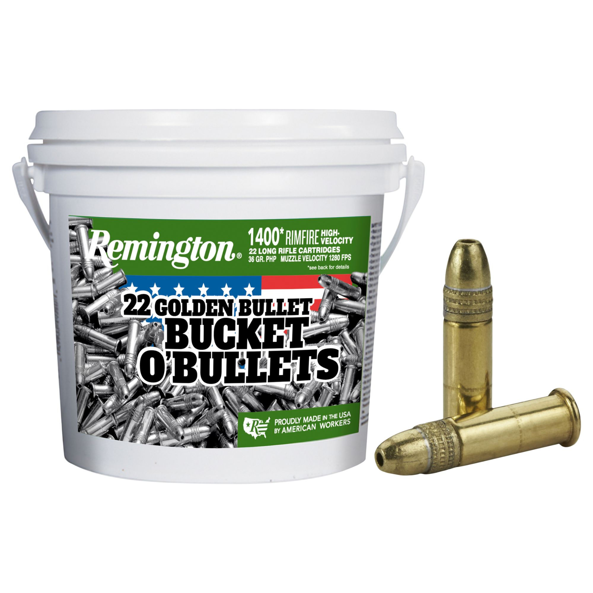 REMINGTON BUCKET O'BULLETS 22LR 36 GR. 1400 RDS. CASH DISCOUNT PRICE - $117.10