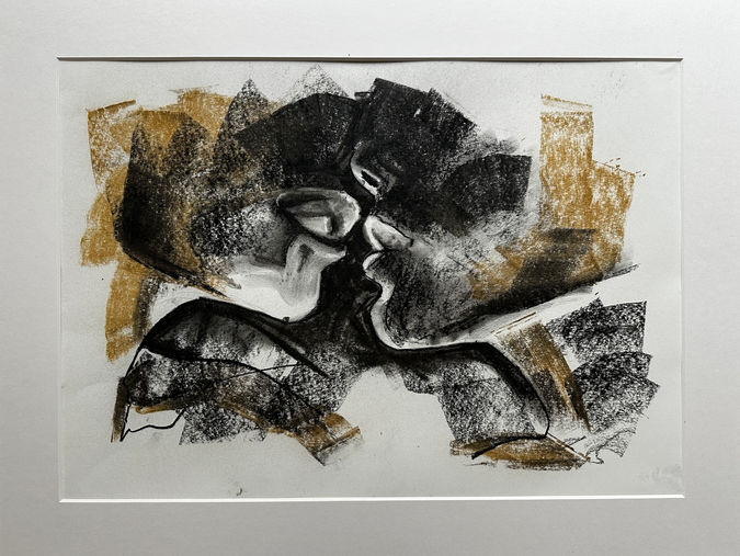 Kohlezeichnung, Moderne Kunst, Zeichnung, Kuss, Abstrakte Kunst, Kunstsammler, Kunstsammlung