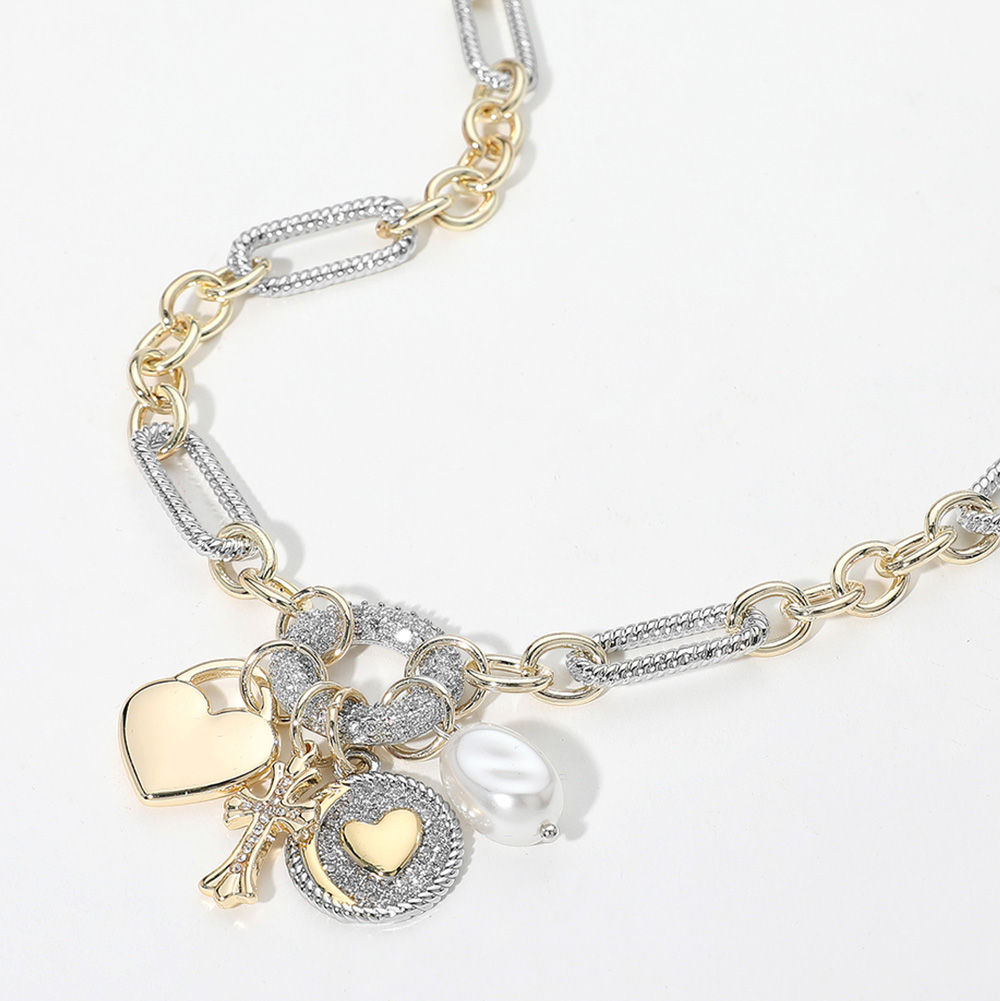 Cora Two Tone Charm Necklace