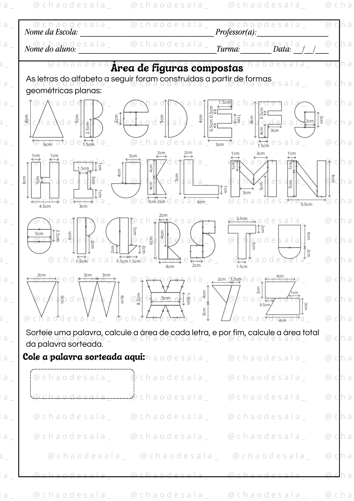 Calculando a área de formas compostas