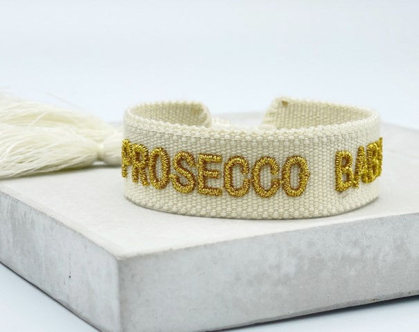 Miniatyrbild: PROSECCO BABY uttalande armband Parsley & Pepper framsida