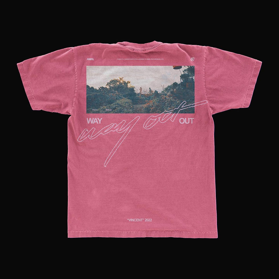 A pink t-shirt with upper back print design