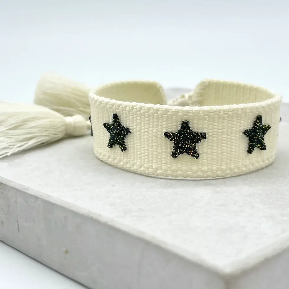 Miniatyrbild: STARS uttalande armband vävt, broderat