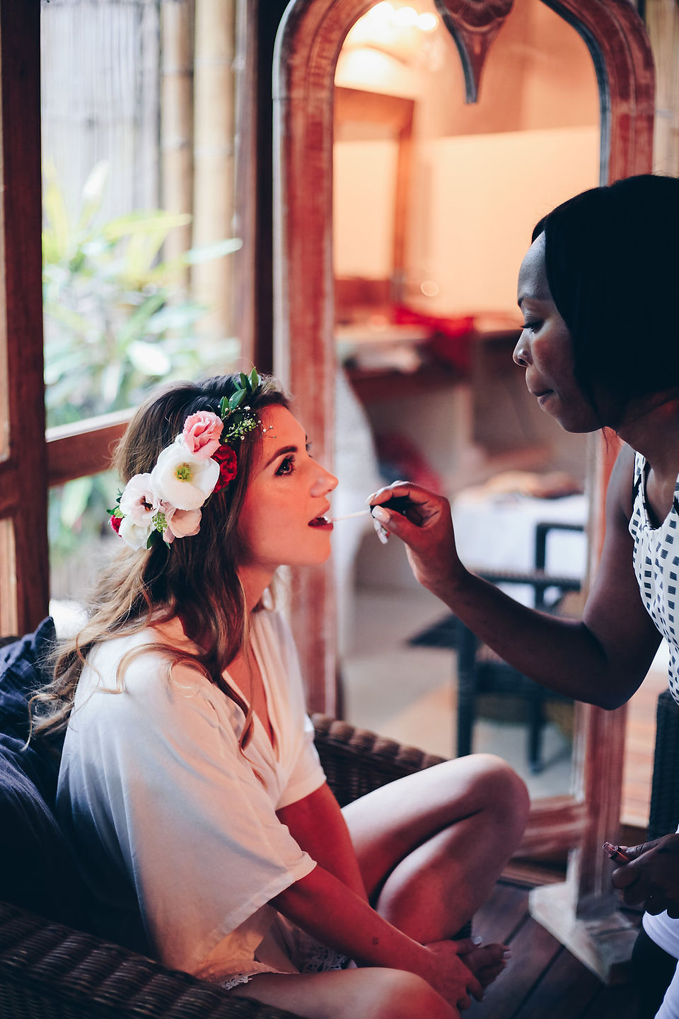 alt ="The bride getting ready"