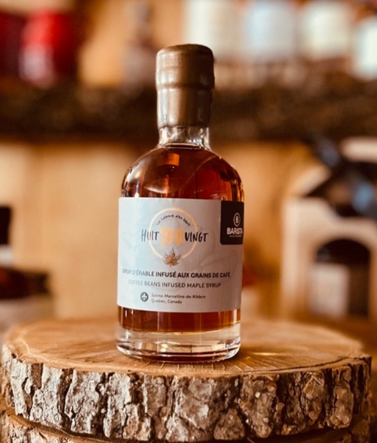 Sirop d'érable infusé aux grains de café