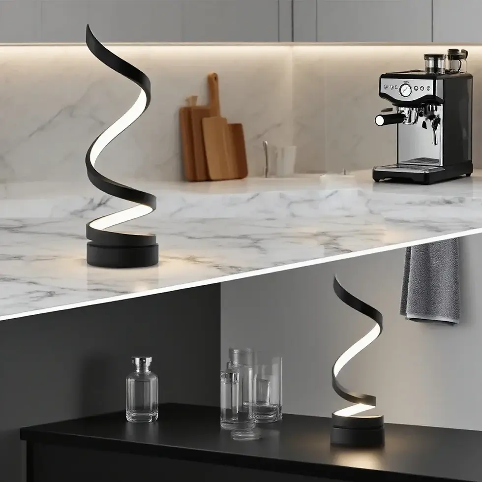 Miniatura: Luminária LED Espiral Dimerizável de Mesa para Ambientes Modernos