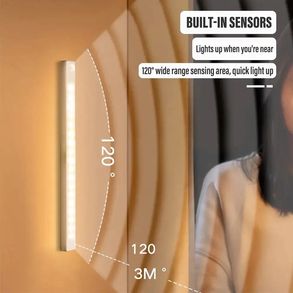 Miniatura: Luminária LED Noturna com Sensor de Movimento Sem Fio e Recarregável USB Type-C