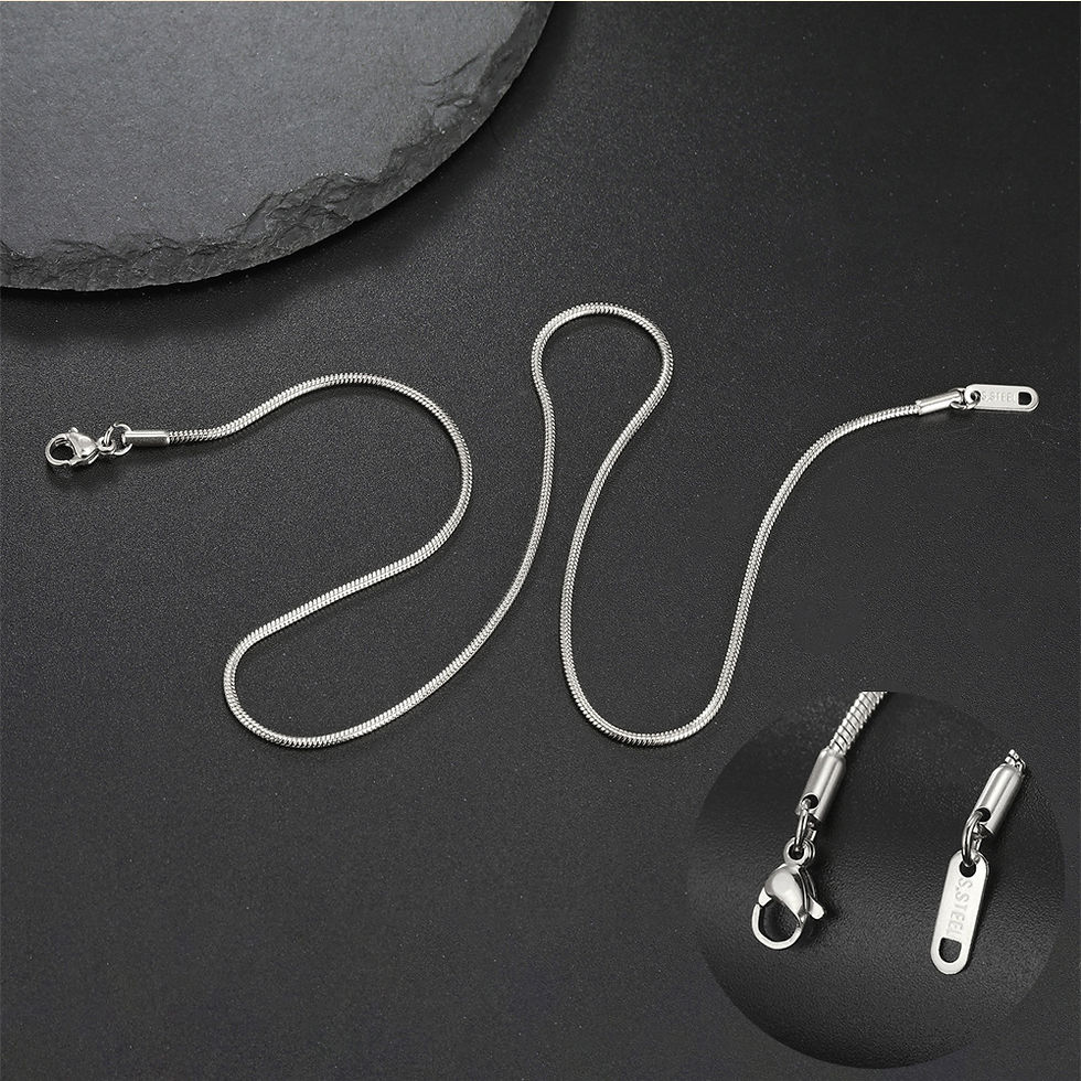 Thumbnail: My Shape Round Snake Chain Necklace for Women Men Stainless Steel Link Chain 0.9
