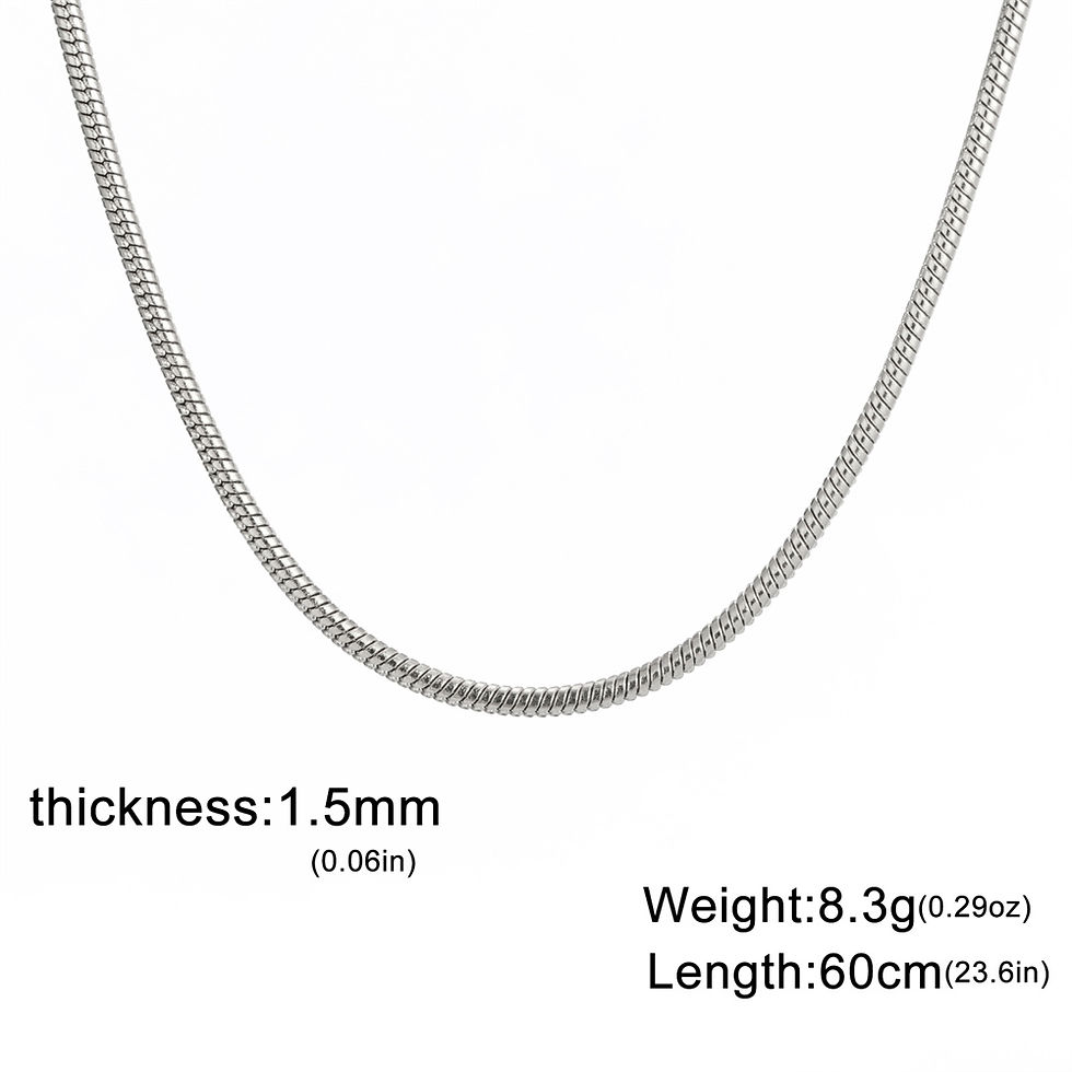 Thumbnail: My Shape Round Snake Chain Necklace for Women Men Stainless Steel Link Chain 0.9