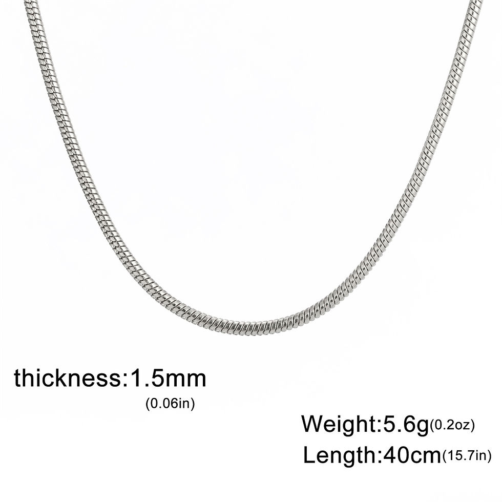 Thumbnail: My Shape Round Snake Chain Necklace for Women Men Stainless Steel Link Chain 0.9