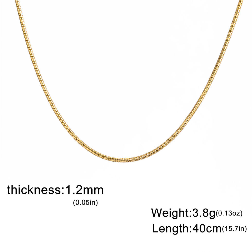 Thumbnail: My Shape Round Snake Chain Necklace for Women Men Stainless Steel Link Chain 0.9