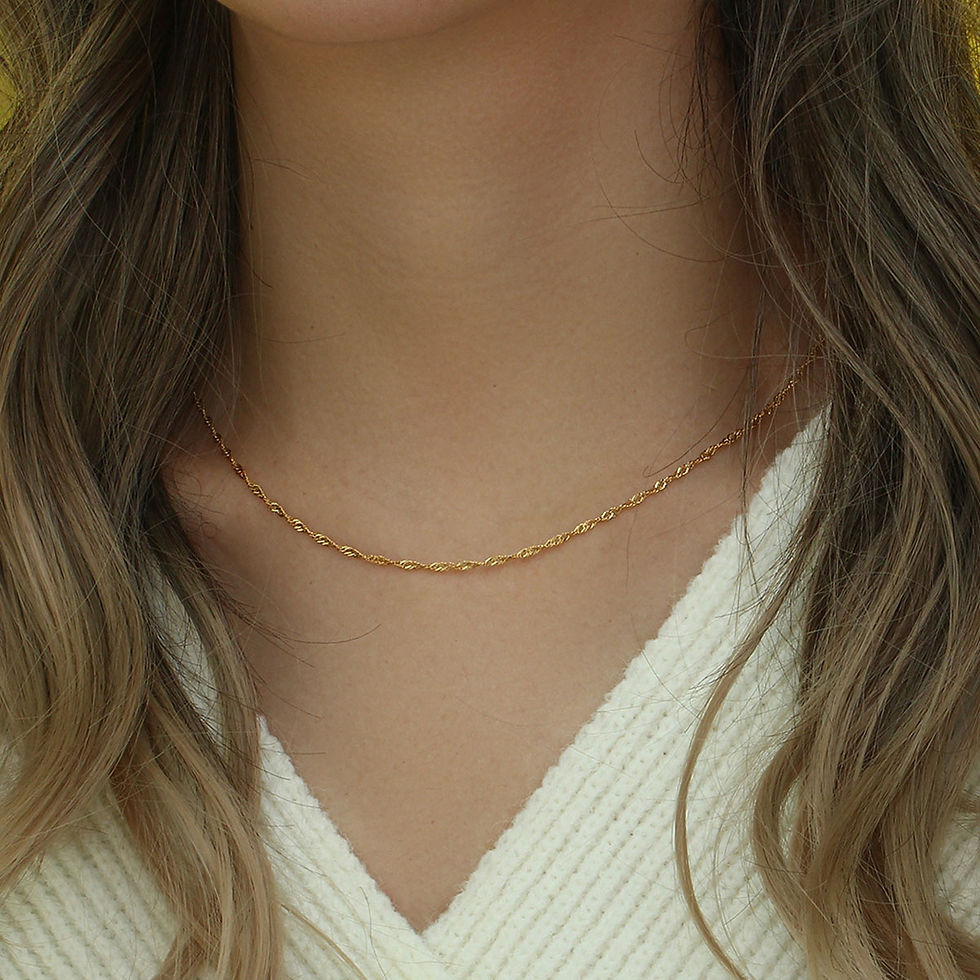 Thumbnail: Exquisite Gold Plated Stainless Steel Thin Chain Necklace for Women Simple Style