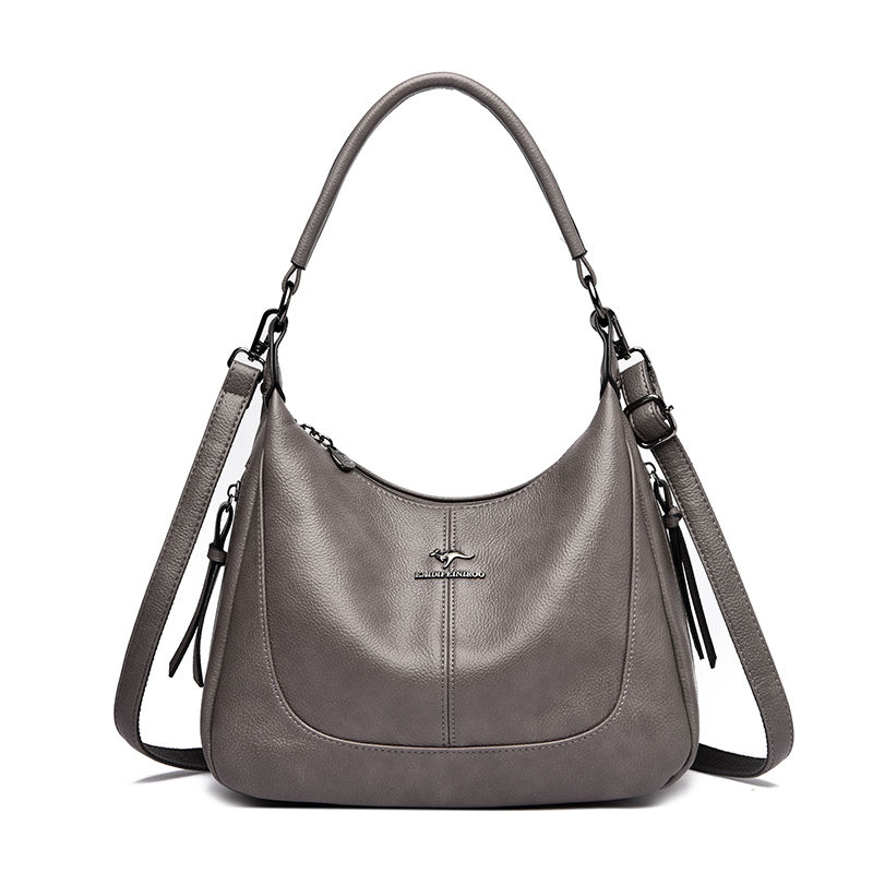 Thumbnail: Kangaroo Brand Soft PU Leather Shoulder Bag for Women Luxury Large Capacity Cros