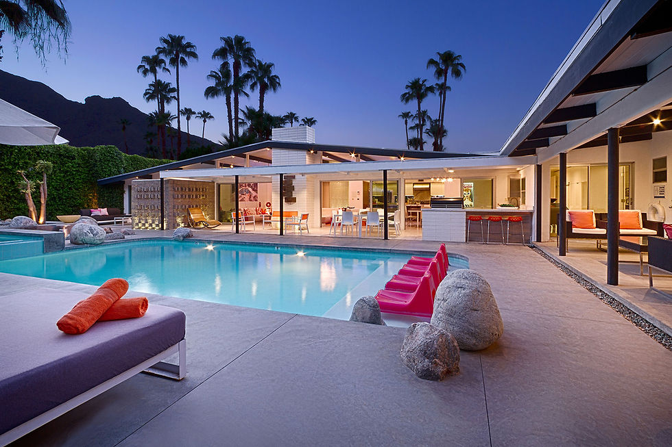 Even more beautiful at night for poolside dining and cocktails!