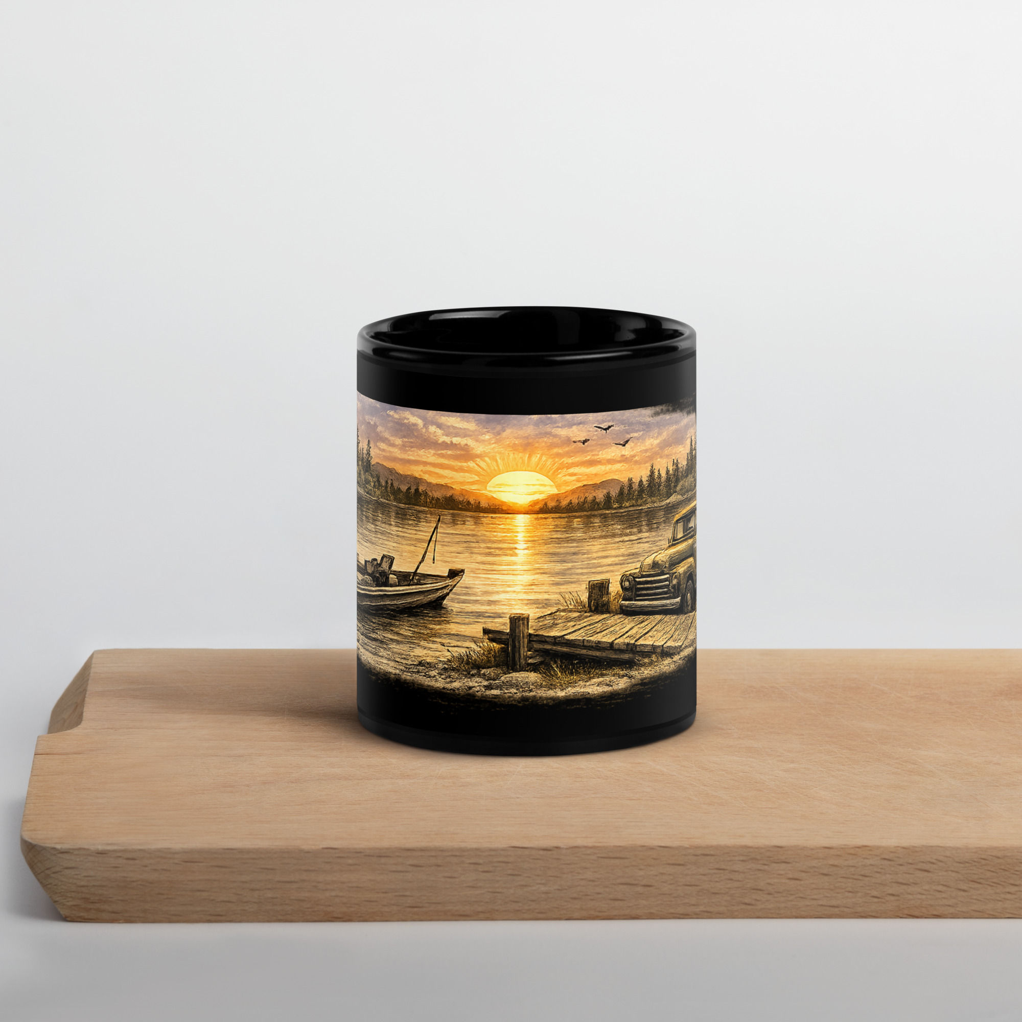 Lake Country Black Glossy Mug