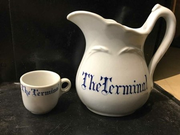 old coffee mug and pitcher