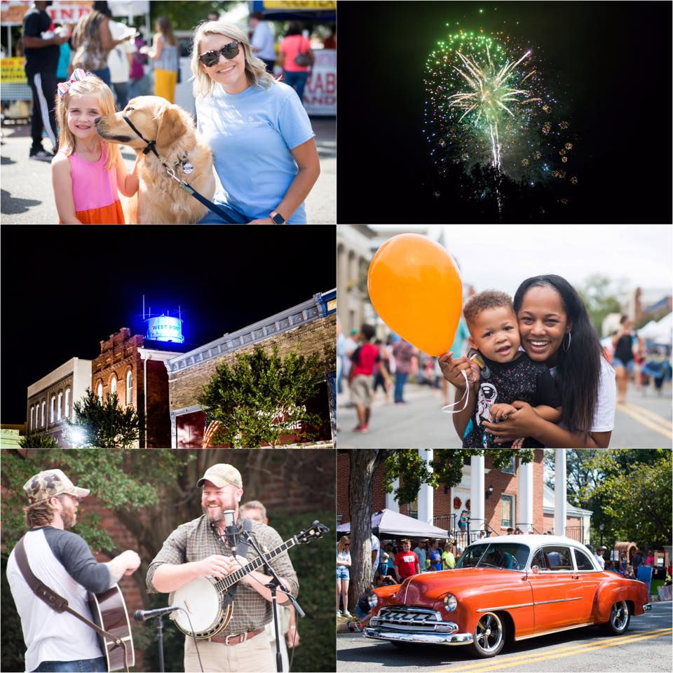 collage of photos from a festival