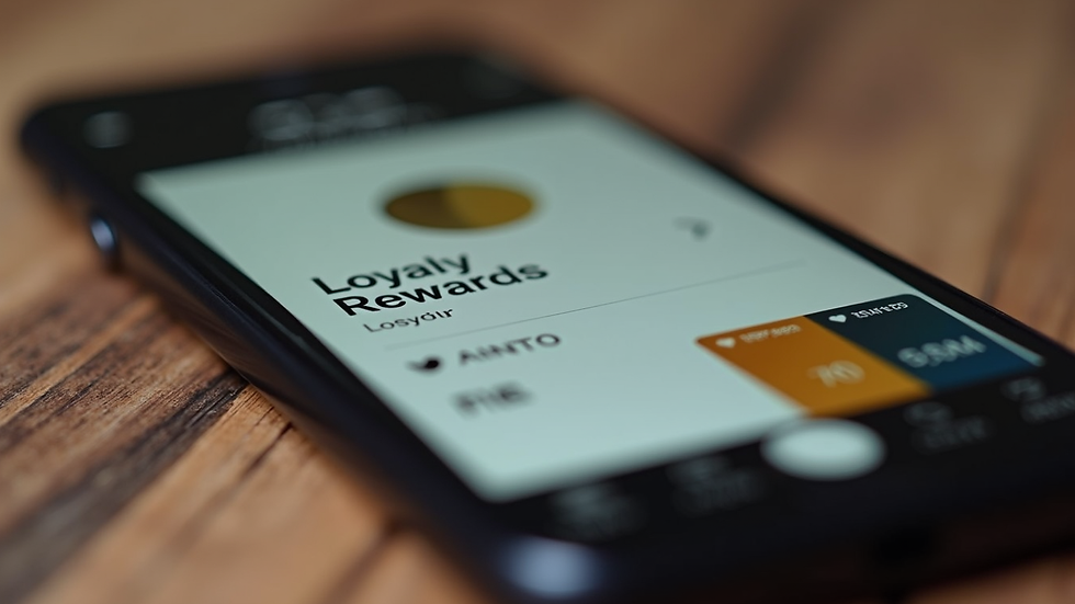 Close-up view of a smartphone displaying a loyalty rewards app interface