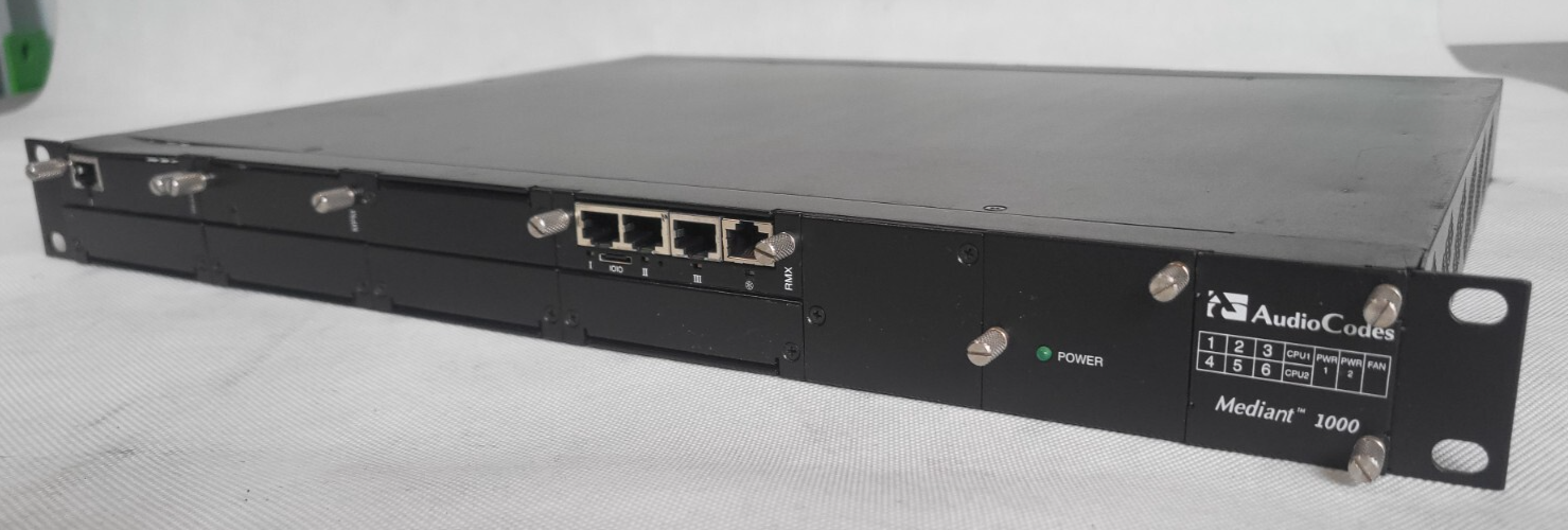 AUDIO CODES MEDIANT 1000 MSBG BASE CHASSIS GTPM00308 with interface cards