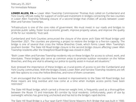 Kutz Statement on Bridge Closures