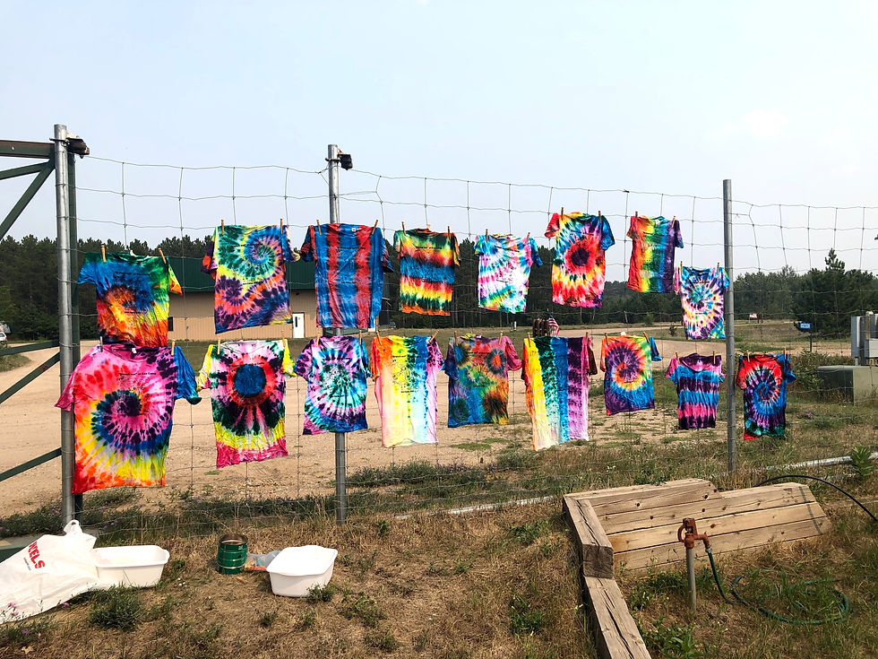 Tie Dye shirts drying in the breeze. Photo by HDT Staff.