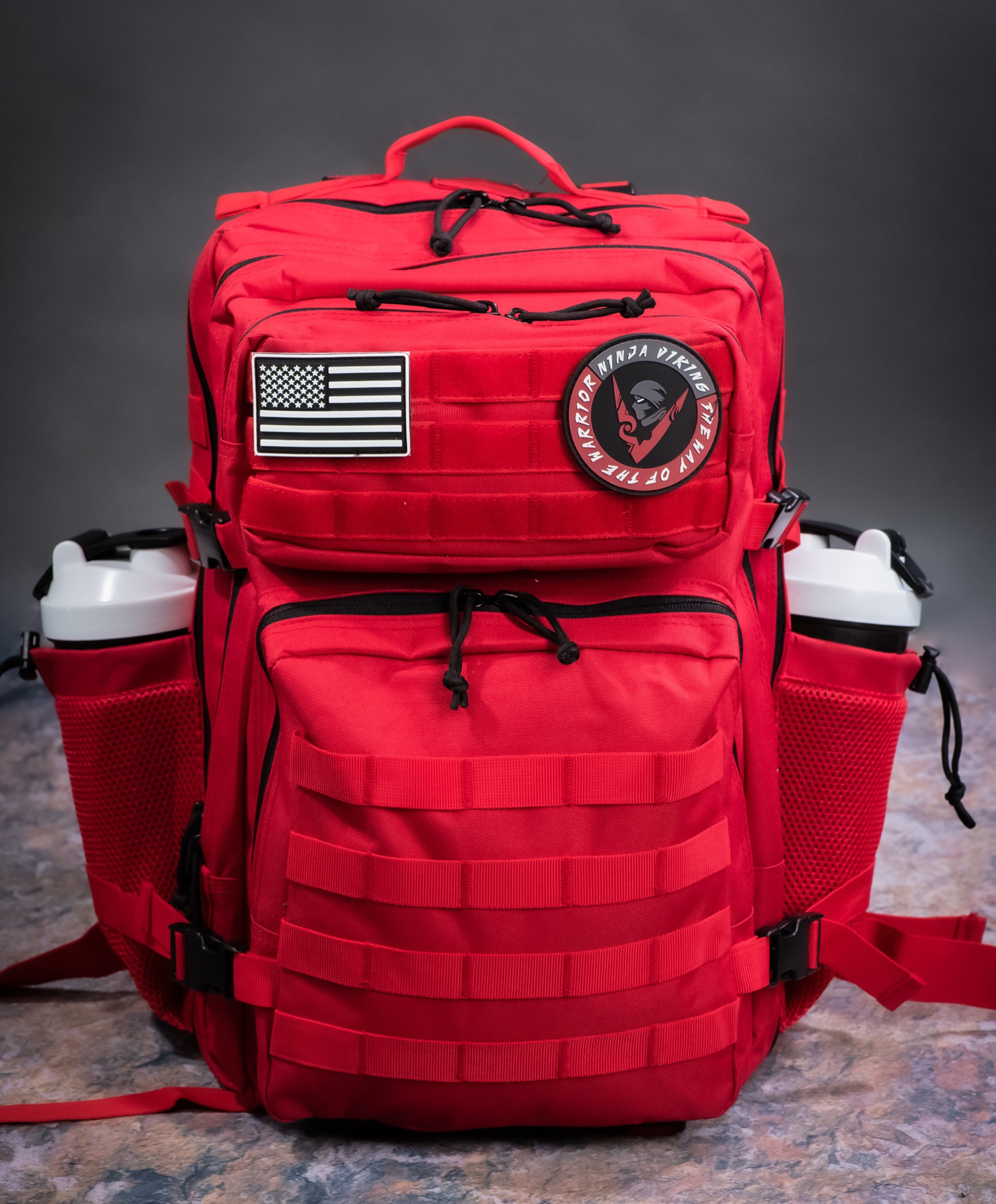 red tactical bag