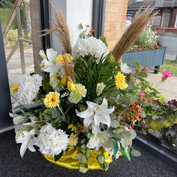 Flower display in porch