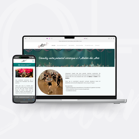 Aperçu du site web de l'Atelier des Arts