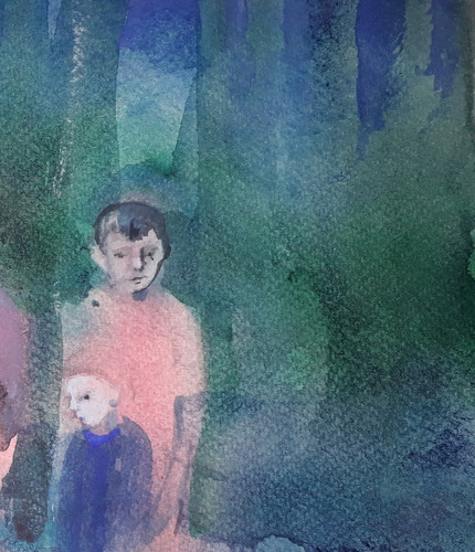 キャンバスドローイング『The forest at night』 キャンバス