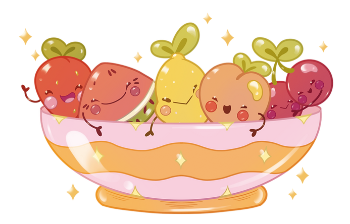 ilustración de frutas en un bowl