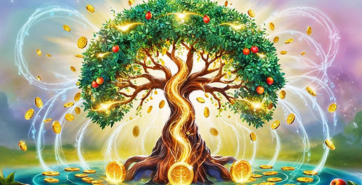 imagem de um arvore com energia e moedas.