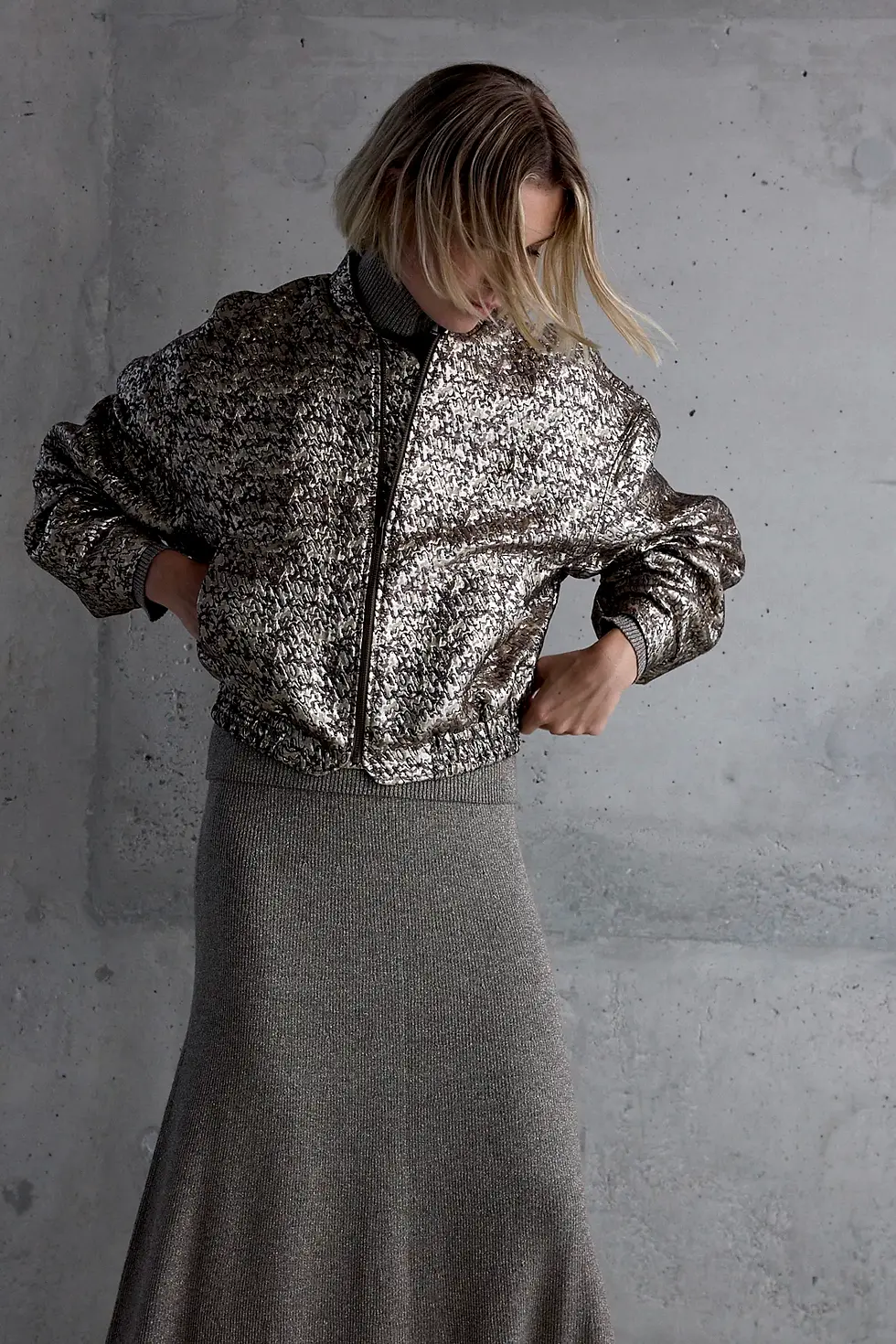 Thumbnail: Femmes Du Sud Stella lurex skirt