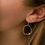 Thumbnail: Stine A jewelry WAVY CIRCLE EARRING WITH STONE