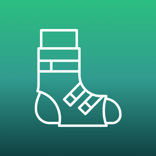 Orthopedic boot icon – symbolizing bone, joint, and fracture care.