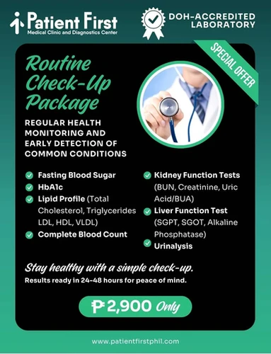Lab Routine Check Up Routine Check-Up Package | Patient First