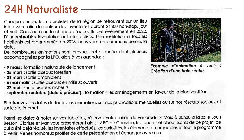 Formation "Les aménagements en faveur de la biodiversité" / Animation naturaliste